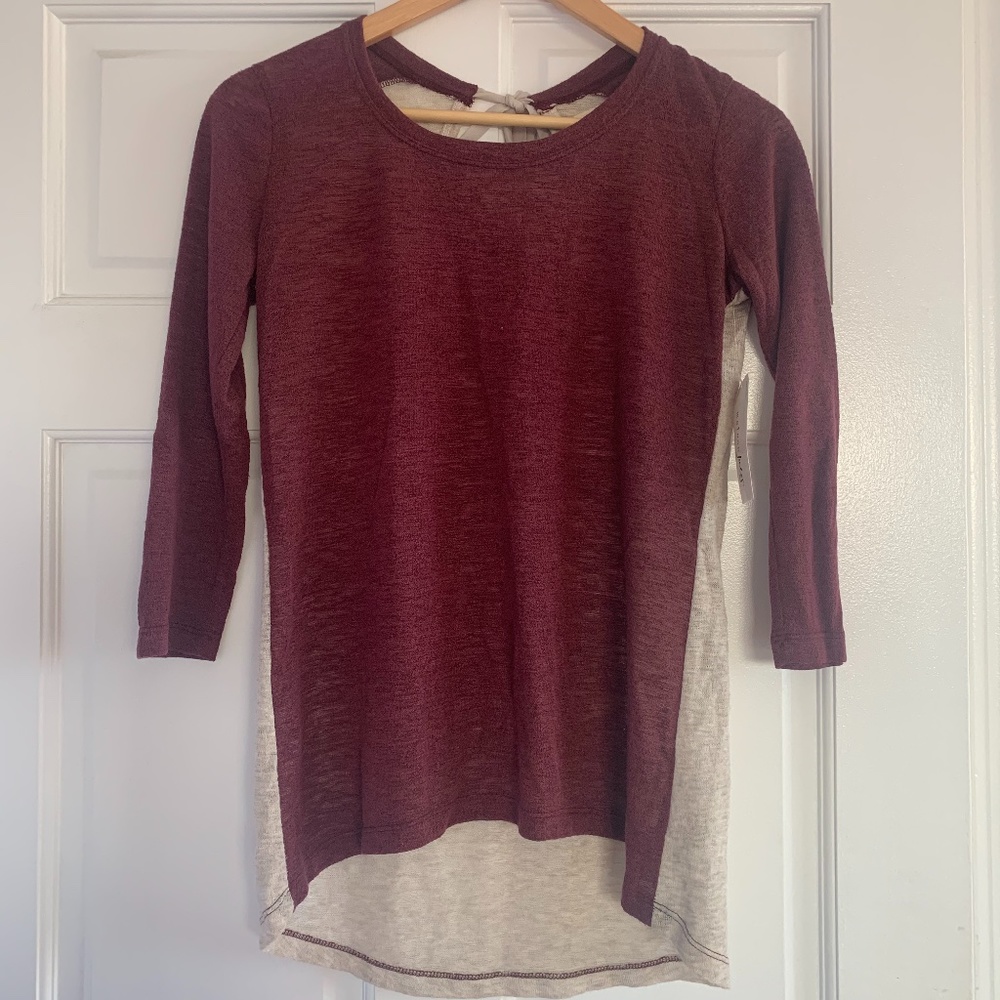 Maison Jules Zinfandel Quarter Sleeve Cut Out Top